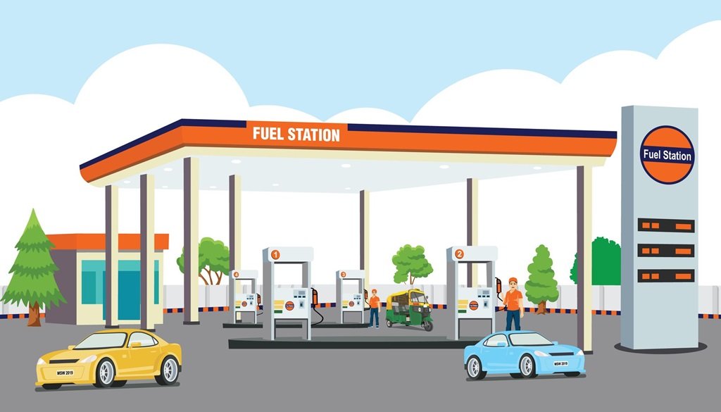 Petrol pump fuel station