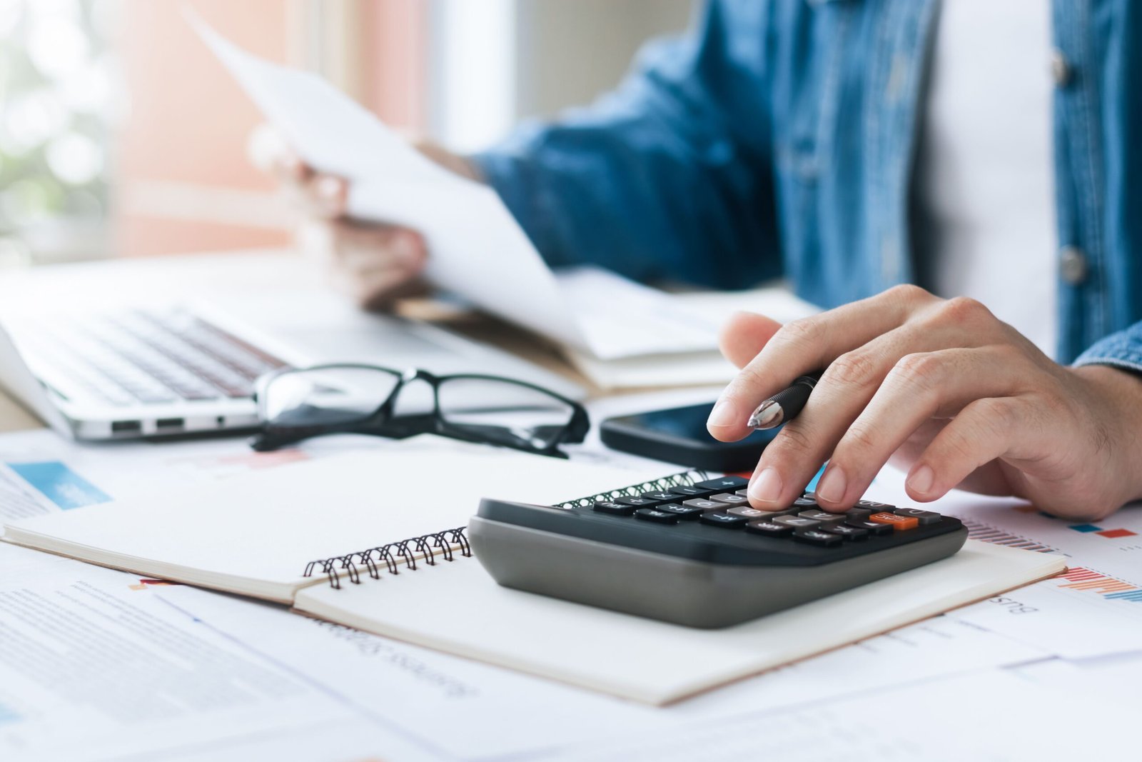 Accountant reviewing tax documents