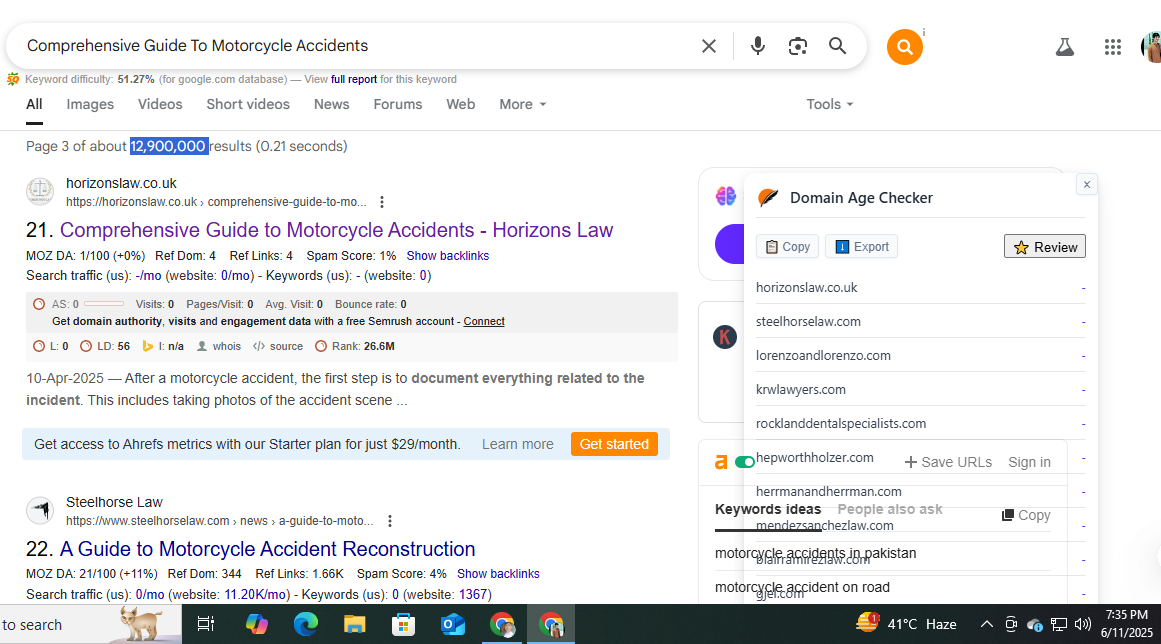Blog ranking on Google after malware recovery — horizonslaw.co.uk