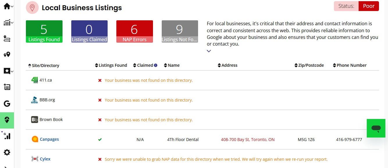 Local business directory listings — local citation building service