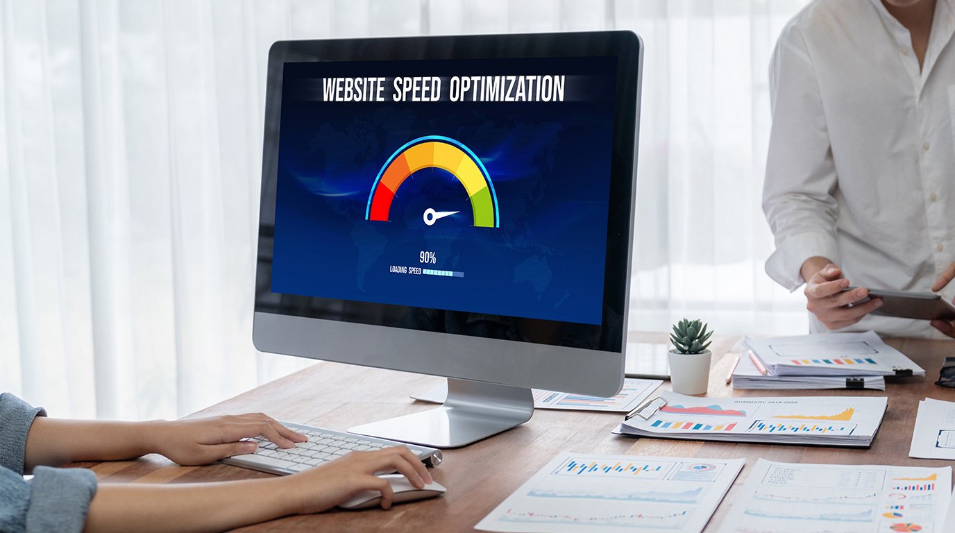 Website speed optimization — fast loading website illustration